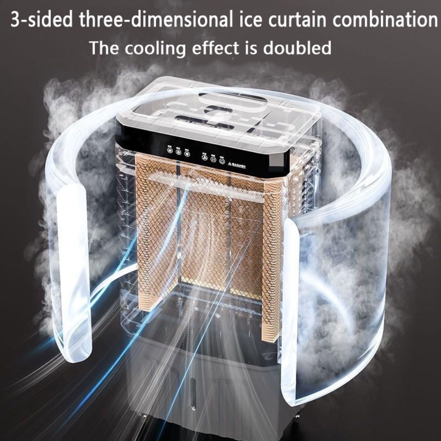 GENERIC Ventilateur De Refroidisseur D'air Portable, Refroidisseur évaporatif à 3 Vitesses Avec Oscillation Et Minuterie, Humidificateur De Brime Silencieux Pour La Chambre De Bureau à Domicile, Conception De