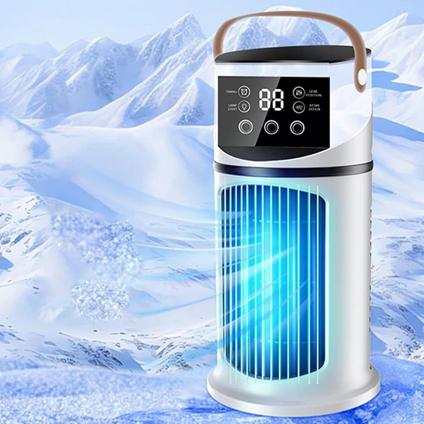  Ventilateur Climatiseur Mobile, 2 Modes Et 9 Vitesses Climatiseur Mobile Silencieux Portable Rafraîchisseur D'air, Refroidisseur Par Évaporation Mini Climatiseurs Portable Pour Chambre Bureau Voiture