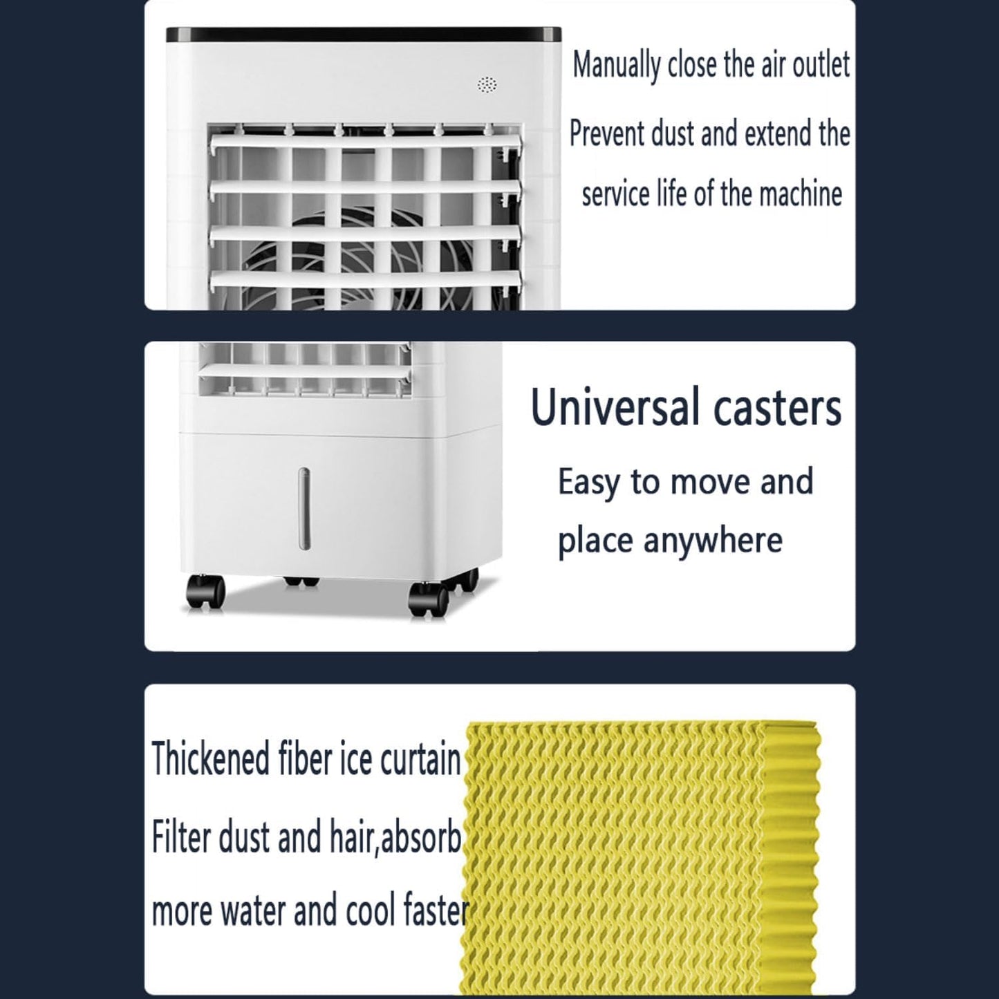 GENERIC 9L Refroidisseur D'évaporation Portable, 90° Pivotant, Télécommande, 15h Minuteur, Ioniseur.Calme Flux D'air Pour Bureau, Chambre Et Garage.Énergie Efficace Avec Les Rouleaux
