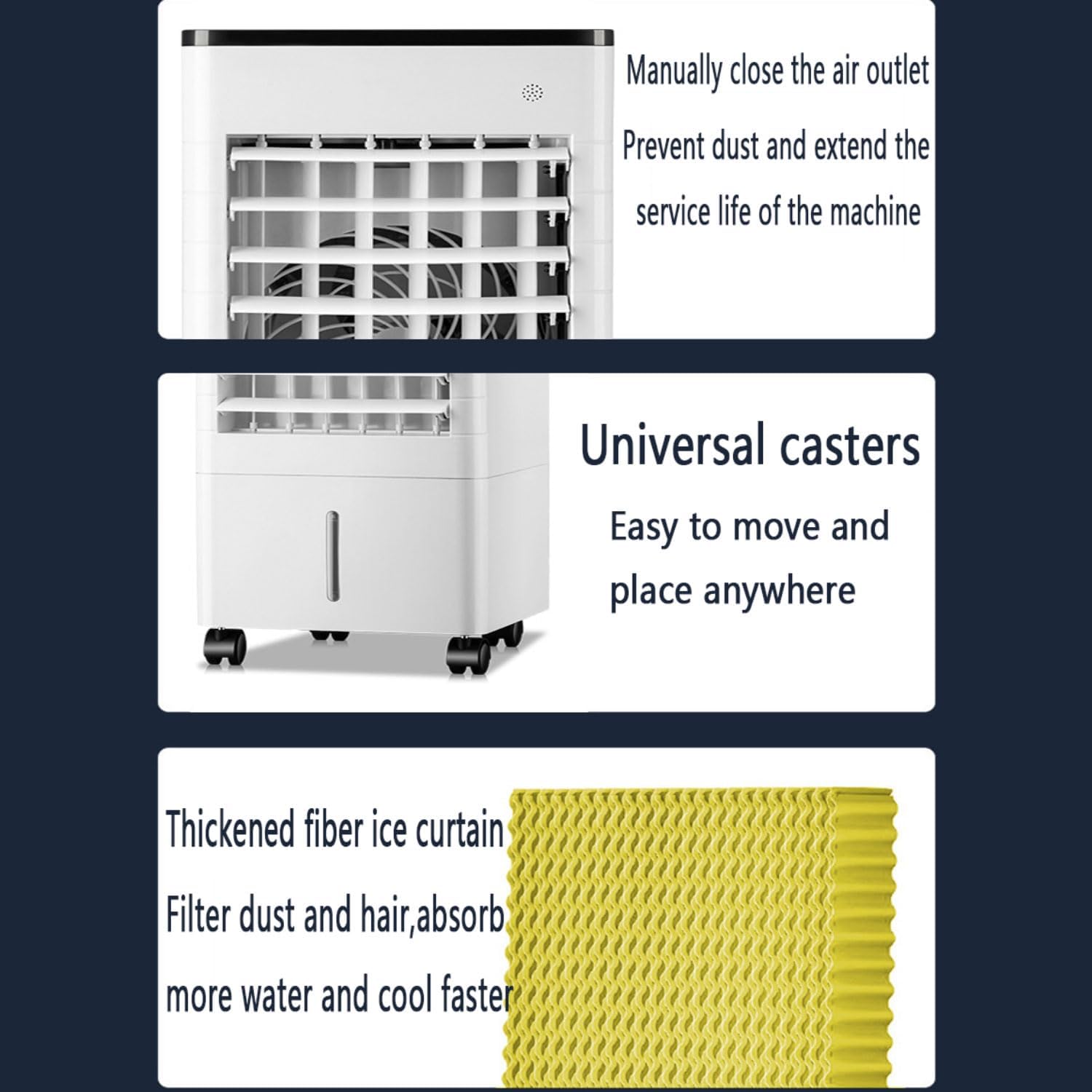 GENERIC 9L Refroidisseur D'évaporation Portable, 90° Pivotant, Télécommande, 15h Minuteur, Ioniseur.Calme Flux D'air Pour Bureau, Chambre Et Garage.Énergie Efficace Avec Les Rouleaux
