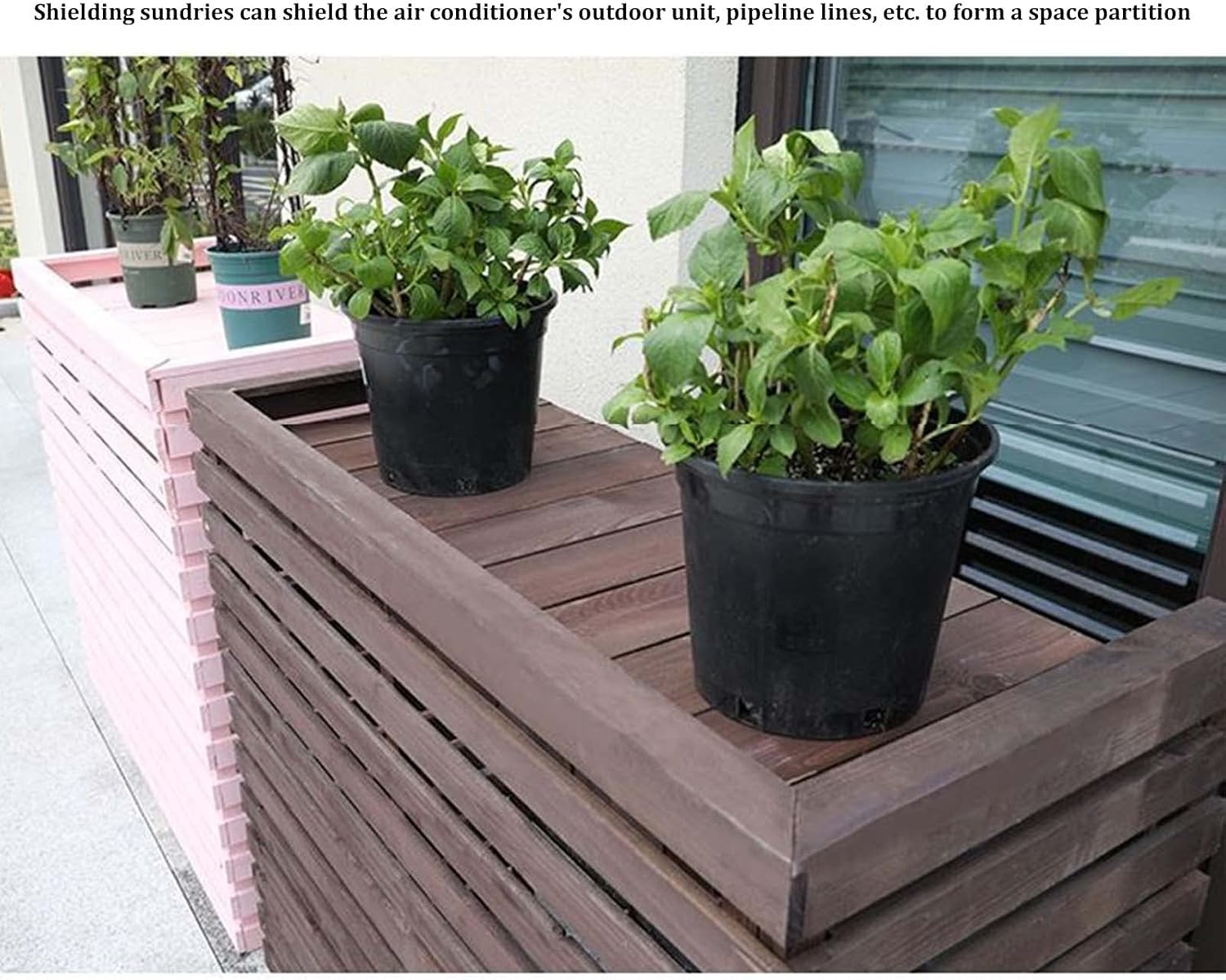 GENERIC Housse Pour Climatiseur Central Extérieur - Volets En Bois Pour Une Protection Contre Les Intempéries Et Un écran élégant Et Durable