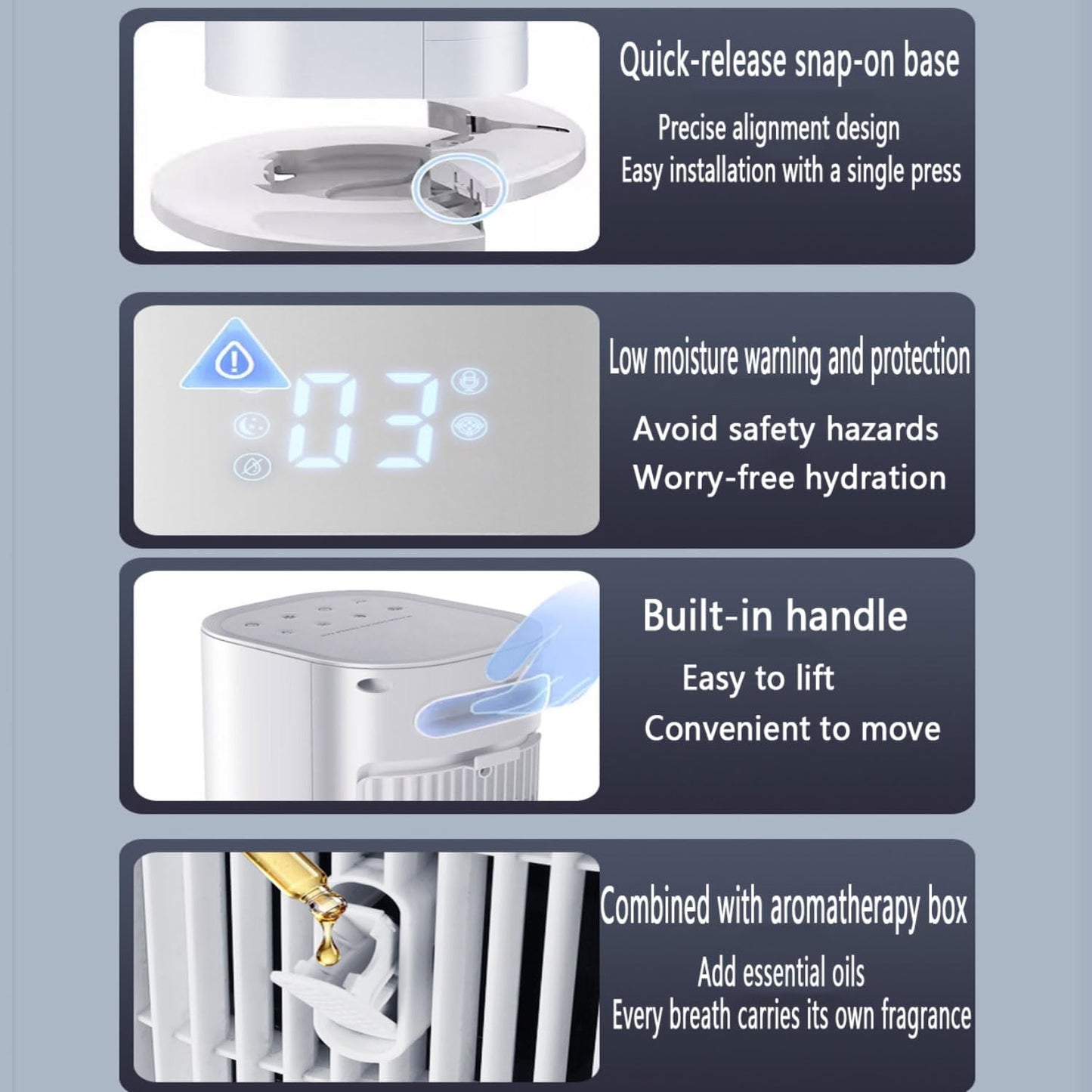 GENERIC Ventilateur De Tour Portable, Refroidisseur D'air à 3 Vitesses Avec Réservoir De 4L, Oscillation à 80 °, Packs De Minuterie Et De Glace 12H, Contrôle Tactile Pour Le Bureau De Chambre, Refroidissement