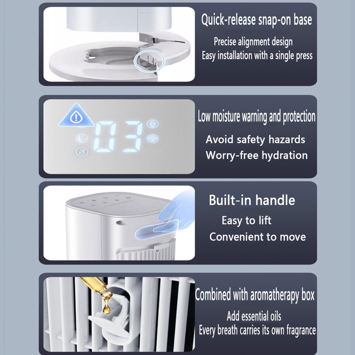 GENERIC Ventilateur De Tour Portable, Refroidisseur D'air à 3 Vitesses Avec Réservoir De 4L, Oscillation à 80 °, Packs De Minuterie Et De Glace 12H, Contrôle Tactile Pour Le Bureau De Chambre, Refroidissement