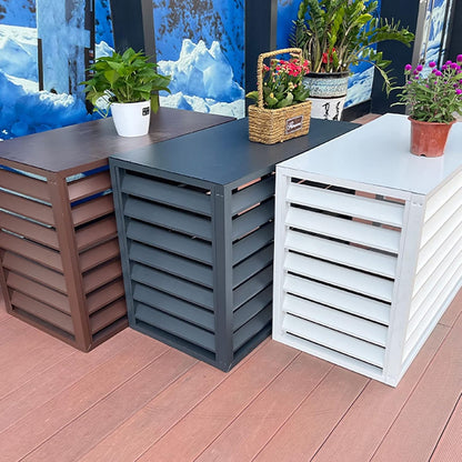 GENERIC Housse En Aluminium De Qualité Supérieure Pour Climatiseur | Bouclier Décoratif Pour Unité Extérieure | Clôture Résistante Aux Intempéries Pour Climatisation Et Pompe à Chaleur | Cachette élégante