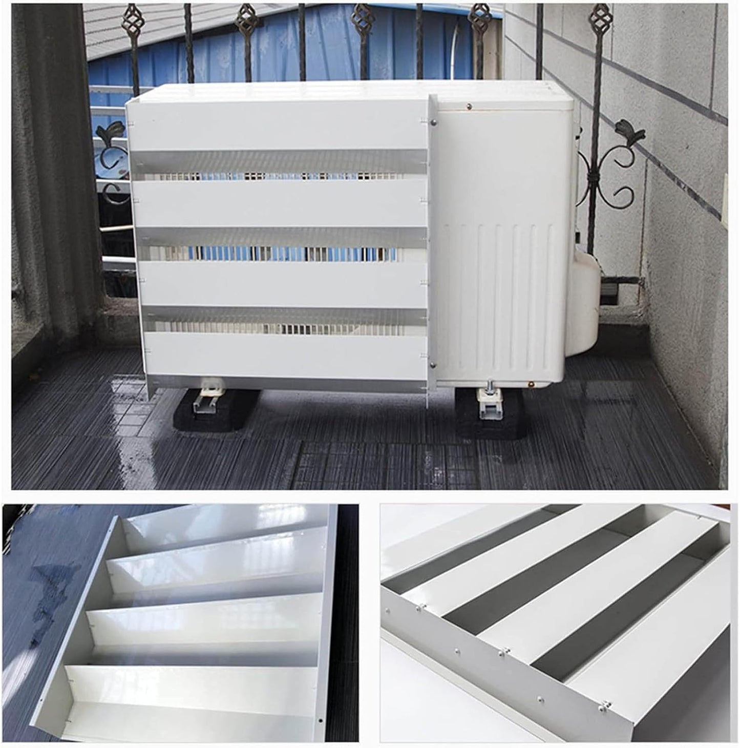 GENERIC Housse De Protection Pour Climatiseur Extérieur - Pour Pompe à Chaleur - Écran De Persienne D'aération (65 X 65 Cm) - Protection Résistante Aux Intempéries Pour L'efficacité énergétique Et La