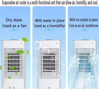 GENERIC Refroidisseur D'air Portable Avec Réservoir De 10L, 3 étapes Et 120 ° Pivotant.Quiet 35dB, Roulettes Pour Jardin, Garage Ou Bureau.avec 2 Batteries Réfrigérées Pour La Brise Fraîche.