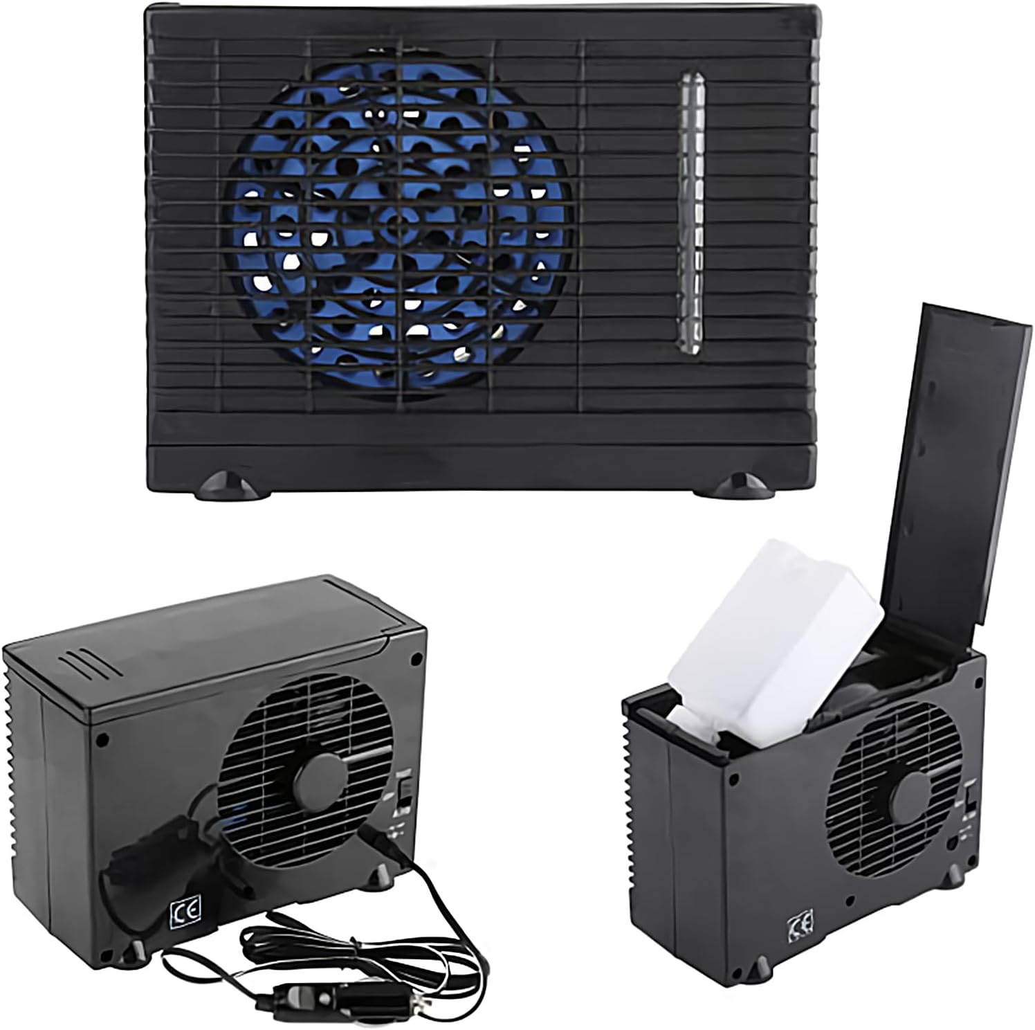  Ventilateur De Climatisation Portable Pour Voiture - Appareil Ventilation Climatisation Véhicule Transportable | Rafraîchisseur D'Air Évaporatif 12V Pour Camion Camping-Car Voyage Sous-Sol Chambre Gar