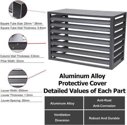 GENERIC Housse De Protection Pour Climatiseur Extérieur, Housse De Protection Pour Pompe à Chaleur, Cadre En Aluminium, étanche, Blanc, Résistant Aux Intempéries, Ajustement Universel Pour Toutes Les Unités