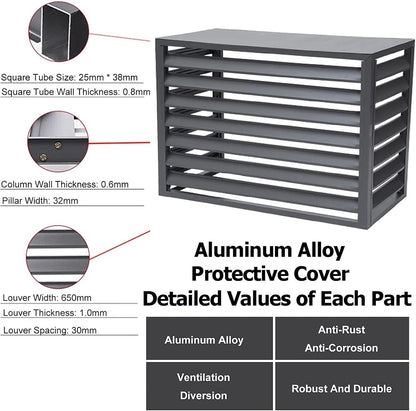  Housse De Climatiseur Extérieur, Protection De Pompe à Chaleur, Protection D'écran En Aluminium Pour Clôture De Jardin, Résistant Aux Intempéries Et (couleur : Blanc)