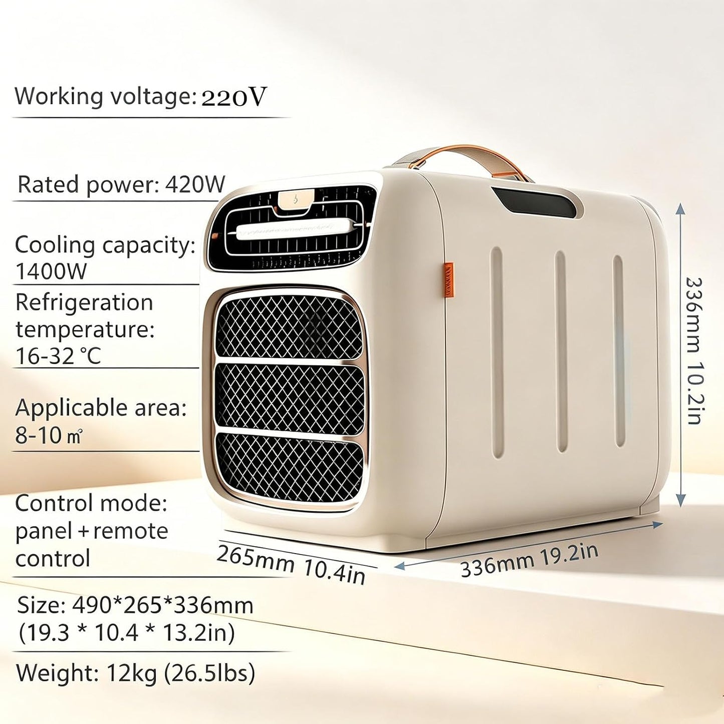  Climatiseur Portable D'extérieur, 5121 BTU, 220 V, Pour Caravane, Refroidissement/Chauffage, Déshumidification, Faible Consommation (500 W). Onlycooling