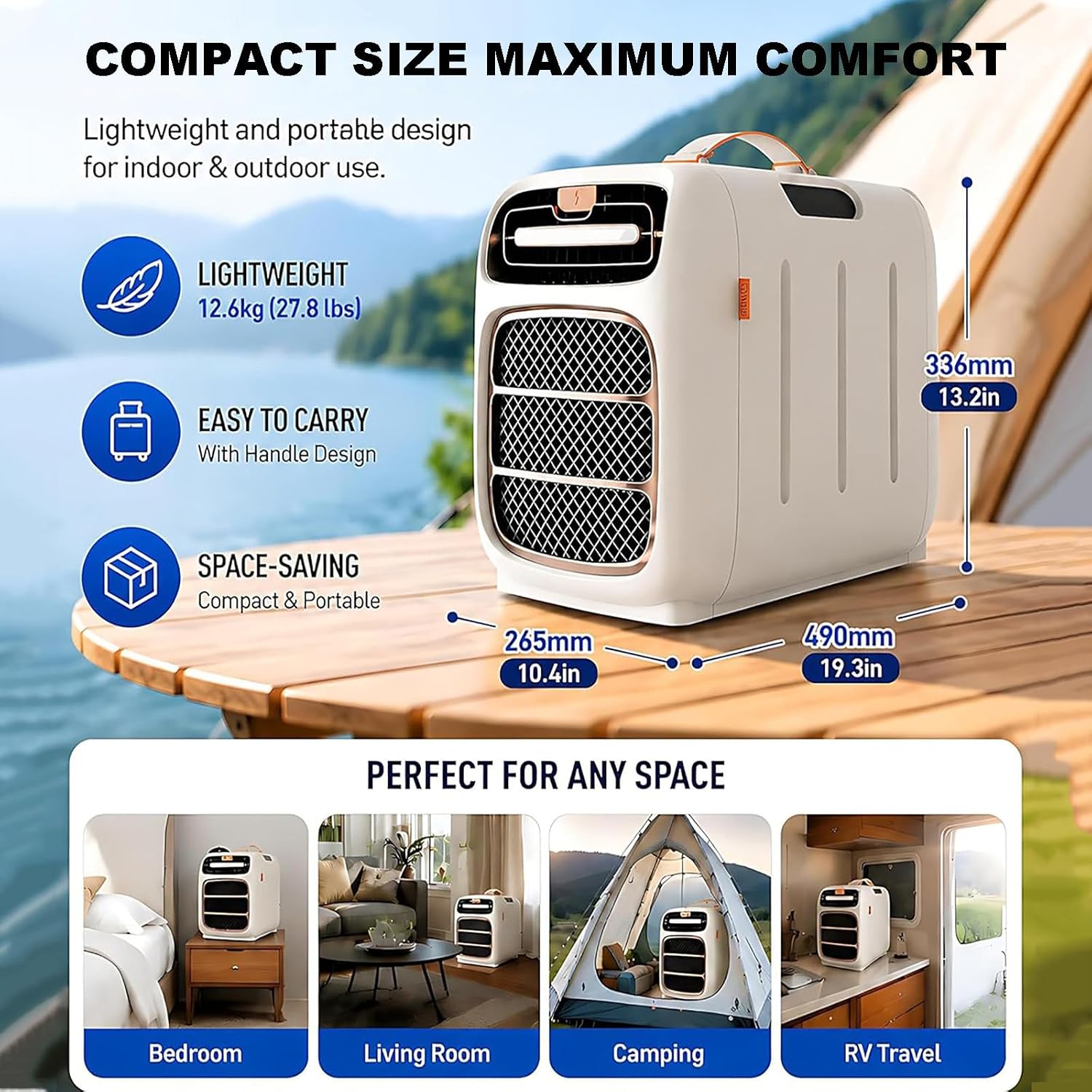  Climatiseur Portable Tente 5000 BTU, Unité De Climatisation Portable Basse Consommation Pour Une Utilisation Intérieure Et Extérieure, Solution De Refroidissement Rapide Pour Camping AC220V