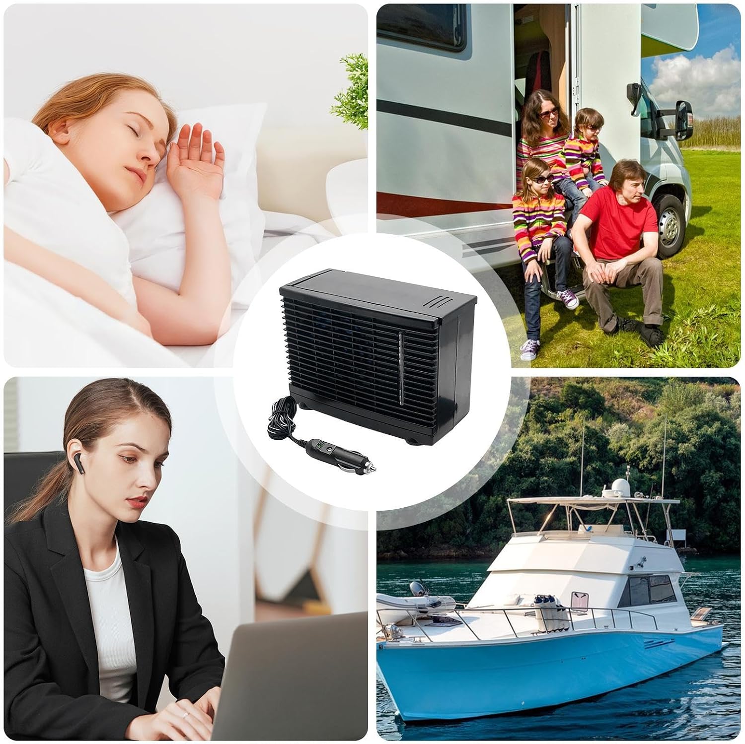  Climatiseur Portable Pour Véhicules, 12 V, Avec Montage Adhésif, Pour Camping-car, Camion, Voyage, Garage, Cave, Tente, Voyage
