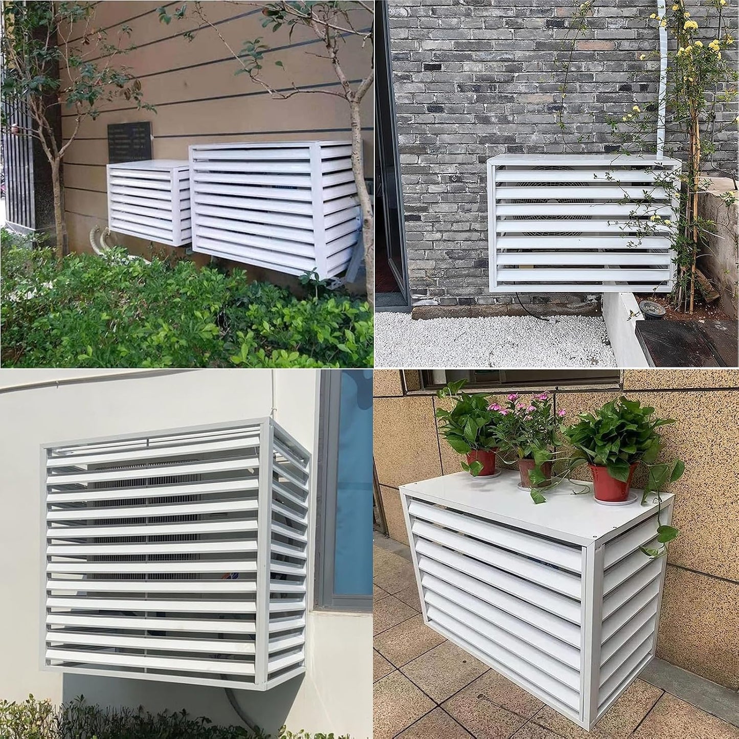 GENERIC Housse De Protection Pour Climatiseur Extérieur, Housse De Protection Pour Pompe à Chaleur, Cadre En Aluminium, étanche, Blanc, Résistant Aux Intempéries, Ajustement Universel Pour Toutes Les Unités