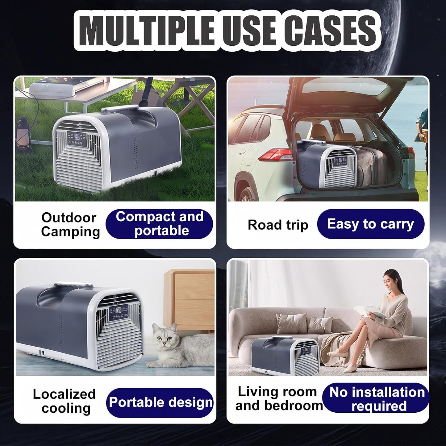  Climatiseurs Portables De Voyage Refroidisseur Et Déshumidificateur, Ventilateur De Nuit Ultra-Silencieux 45dB Pour Camping-car Et Usage Intérieur, Système D'Évaporation Automatique Sans Drainage