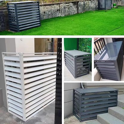  Housse De Protection Pour Climatiseur D'extérieur En Aluminium - Résistante Aux Intempéries - Pour Pompe à Chaleur - Réduction Du Bruit - Marron - 110 X 60 X 80 Cm