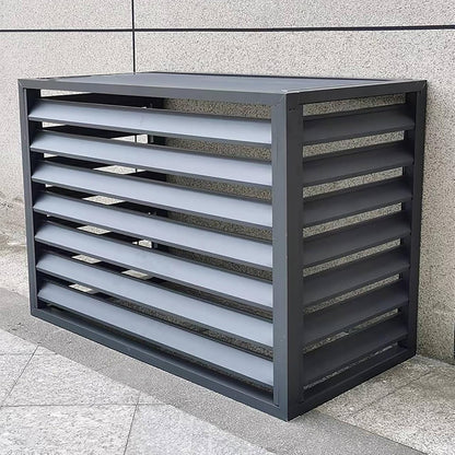  Housse En Aluminium Pour Climatiseur Et Pompe à Chaleur, Protection De L'unité De Climatisation Extérieure – Résistant Aux Intempéries, Gris Et Blanc, Taille 100X Pour Une Durabilité Et Une
