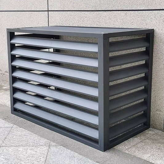  Housse En Aluminium Pour Climatiseur Et Pompe à Chaleur, Protection De L'unité De Climatisation Extérieure – Résistant Aux Intempéries, Gris Et Blanc, Taille 100X Pour Une Durabilité Et Une