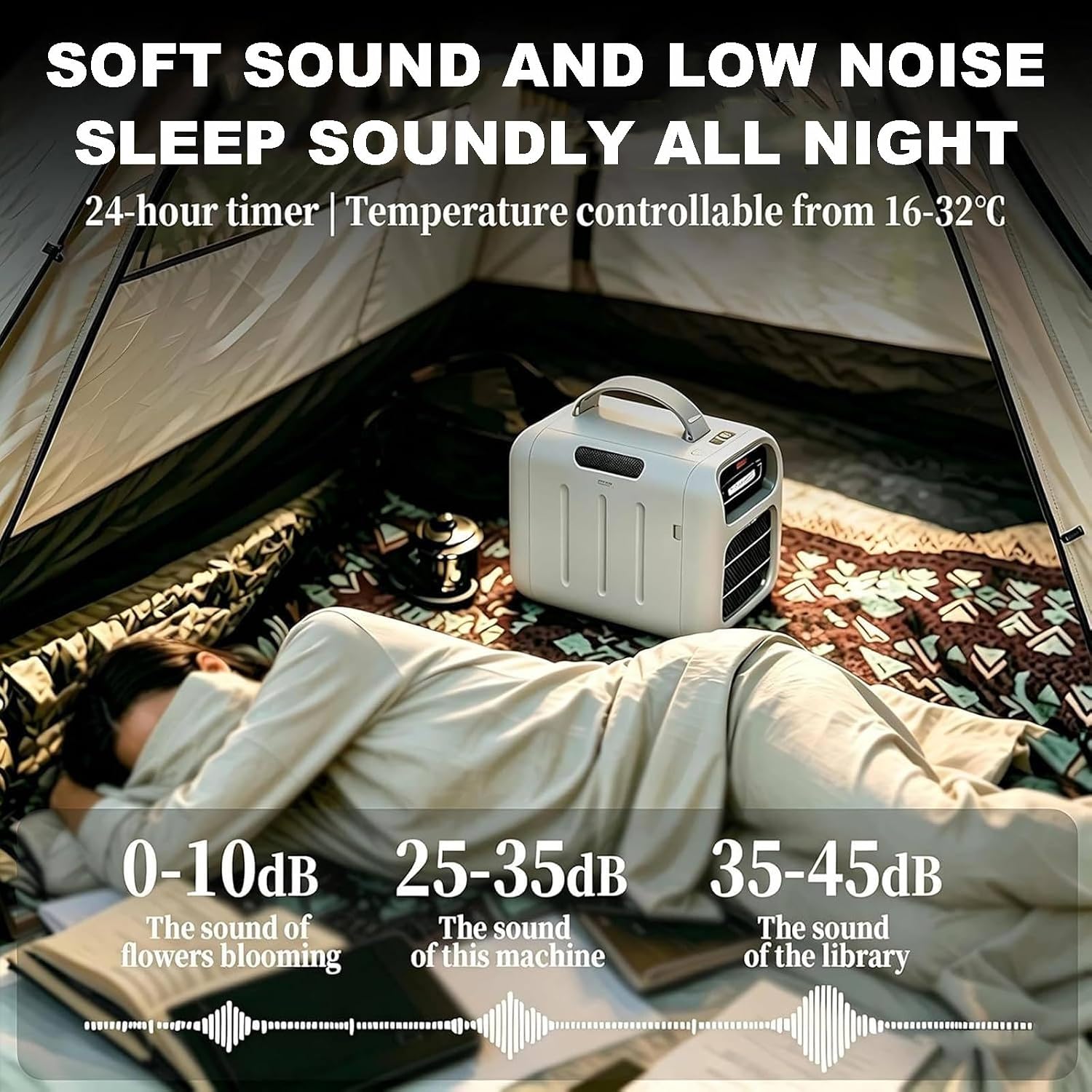  Climatiseur Portable 5000 BTU Pour Le Camping Sous Tente, Unité De Climatisation Silencieuse à Faible Consommation Pour Tentes De Camping, Tentes De Culture, Niches Pour Chiens AC110V