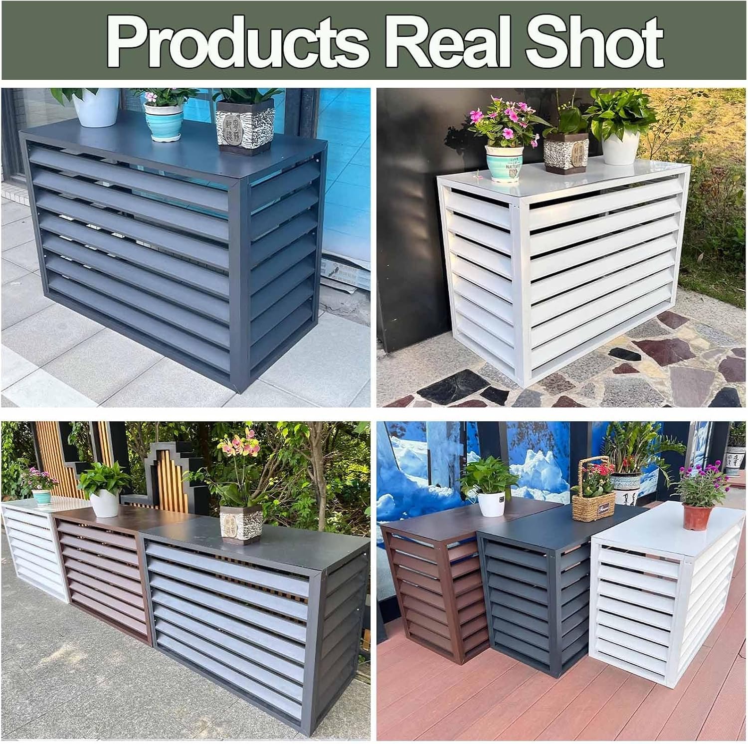  Housse De Protection En Aluminium Pour Climatiseur Extérieur, 110 X 60 X 80 Cm, Résistante Aux Intempéries, Ajustement Universel, Housse De Climatisation Pour Systèmes Divisés Et Design élégant