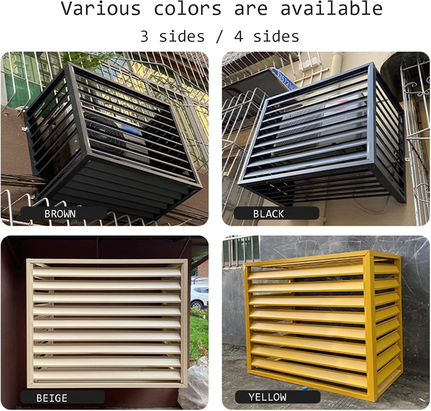 GENERIC Écran De Clôture Pour Climatiseur Extérieur – Coque En Alliage D'aluminium Pour Unité Extérieure Anti-corrosion – Support De Plantes Et Porte-fleurs Marron B Taille 1,5P – Volets Pour Terrasse Et