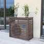  Housse En Bois De Qualité Supérieure Pour Climatiseur – Extérieur Avec Support De Fleur, Protection élégante Pour Unités Mobiles, Couleur Marron – Et Résistante Aux Intempéries.
