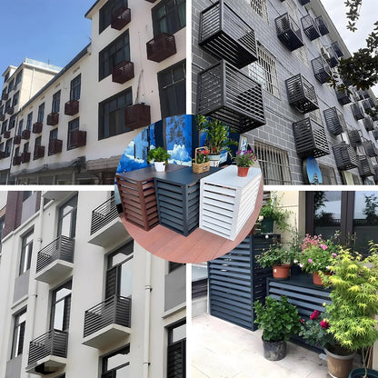 GENERIC Housse De Climatiseur D'extérieur En Aluminium – Clôture Autoportante à Persiennes Antirouille Résistante Aux Intempéries Design élégant Installation Et Entretien Faciles Pour Unités AC