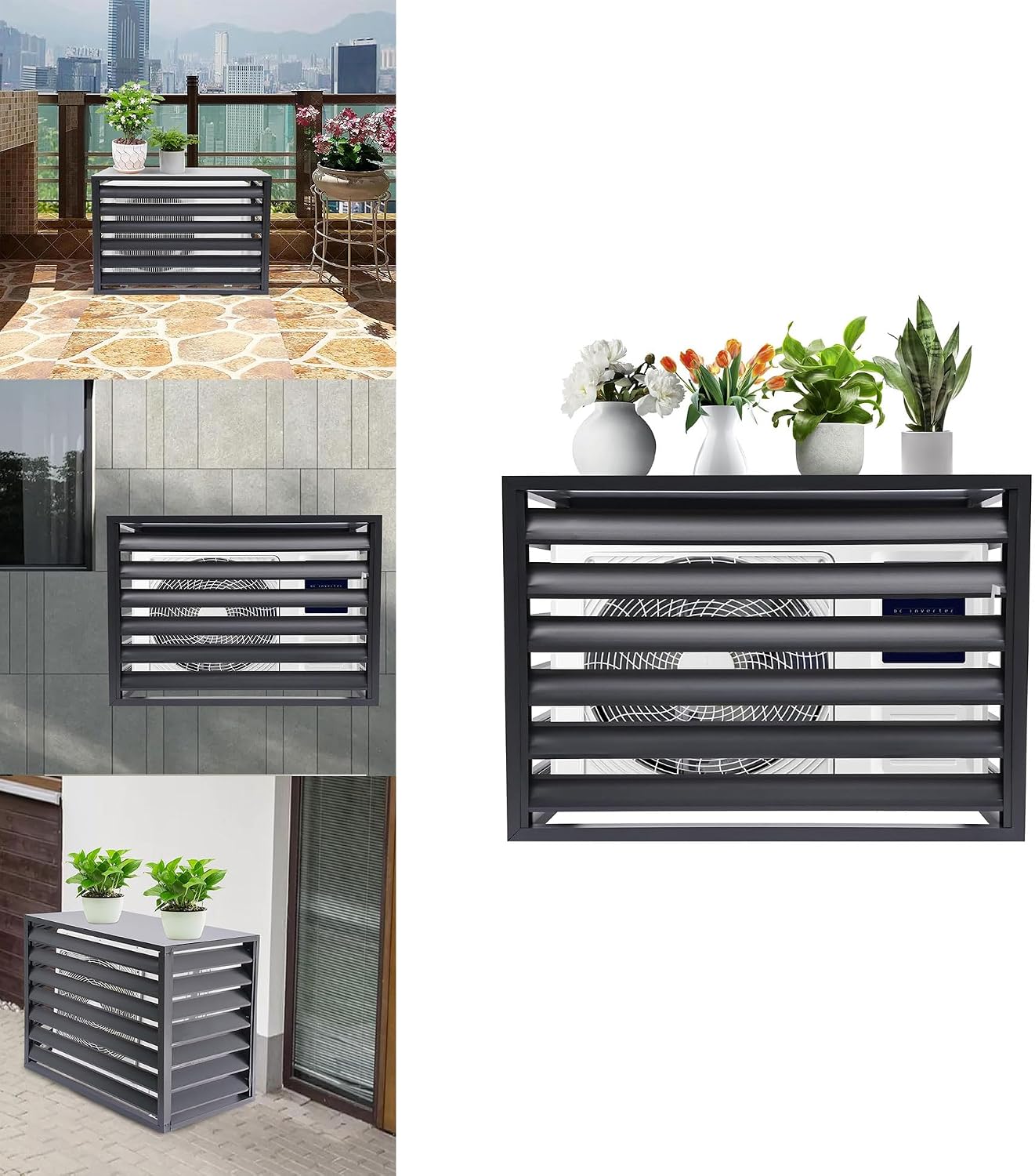 GENERIC Housse D'extérieur Résistante Aux Intempéries 110 X 80 X 60 Cm – Pompe à Chaleur Et Ion Climatiseur – Grille Inclinée à 45° Pour Une Meilleure Circulation De L'air Et Une Meilleure Dissipation De La