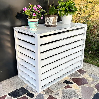 GENERIC Housse De Protection Pour Climatiseur Extérieur, Housse De Protection Pour Pompe à Chaleur, Cadre En Aluminium, étanche, Blanc, Résistant Aux Intempéries, Ajustement Universel Pour Toutes Les Unités