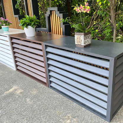 GENERIC Housse De Protection En Aluminium Pour Climatiseur Extérieur, Protection Contre Les Intempéries, Cachette élégante Pour Climatiseurs