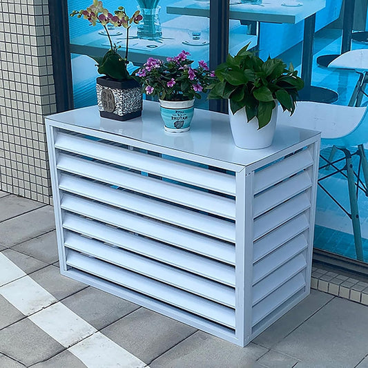  Housse De Climatiseur Extérieur, Protection De Pompe à Chaleur, Protection D'écran En Aluminium Pour Clôture De Jardin, Résistant Aux Intempéries Et (couleur : Blanc)