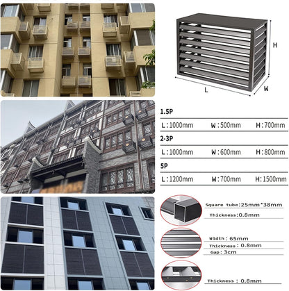  Housse De Protection Décorative En Aluminium Pour Climatiseur Extérieur Toutes Saisons - Clôture D'intimité Autonome Pour Unités AC Et Poubelles - Protection élégante