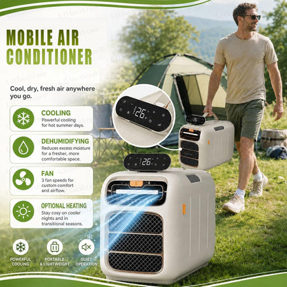 GENERIC Climatiseur De Camping Portable 5000 BTU, Température Réglable 16-32 °C, Trois Vitesses De Ventilateur, Faible Bruit, Idéal Pour Les Camping-cars, Camions, Voitures, Petits Entrepôts, Maisons Pour