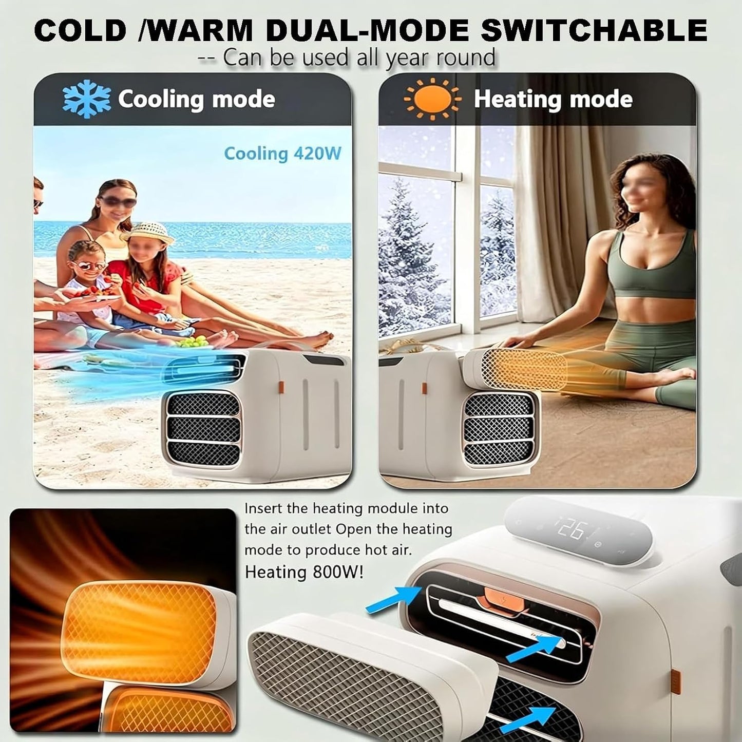  Climatiseur Portable 5000 BTU Pour Le Camping Sous Tente, Unité De Climatisation Silencieuse à Faible Consommation Pour Tentes De Camping, Tentes De Culture, Niches Pour Chiens AC110V