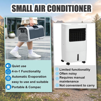  Climatiseurs Portables De Voyage Refroidisseur Et Déshumidificateur, Ventilateur De Nuit Ultra-Silencieux 45dB Pour Camping-car Et Usage Intérieur, Système D'Évaporation Automatique Sans Drainage