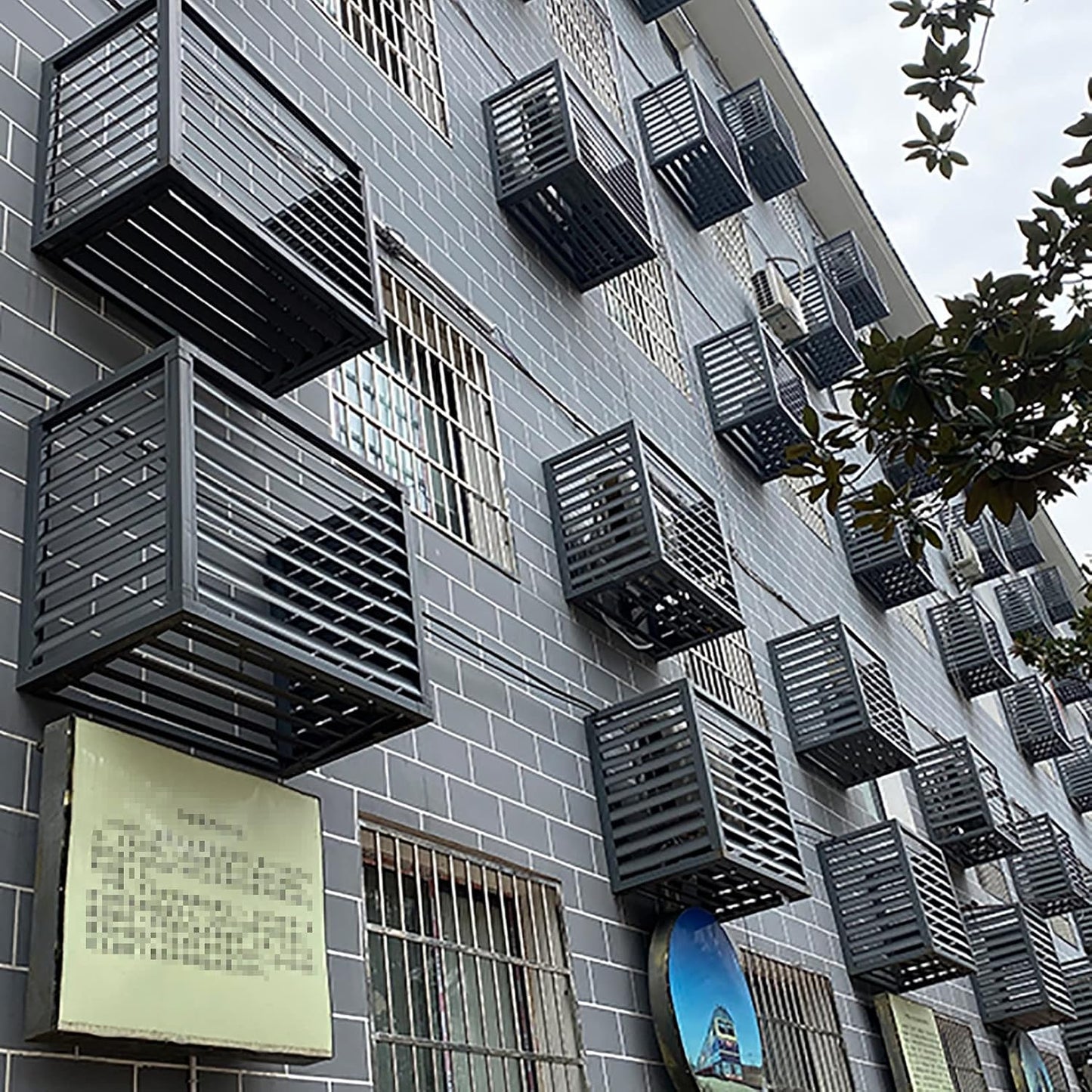 GENERIC Housse De Protection Pour Climatiseur Extérieur En Aluminium Résistant Aux Intempéries Pour Unités Centrales AC - Boîtier à Persiennes Autonomes Pour Ordures Et Unités AC